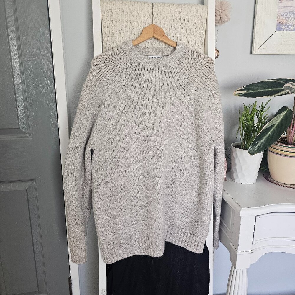 Zara Oversized Oatmeal Tunic Sweater | Size M Cozy Neutral Minimalist Fall Layer